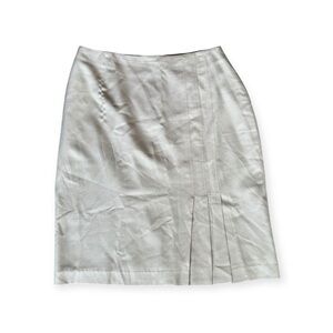 CARLISLE beige skirt business office silk wool blend vintage Size 16 XL
